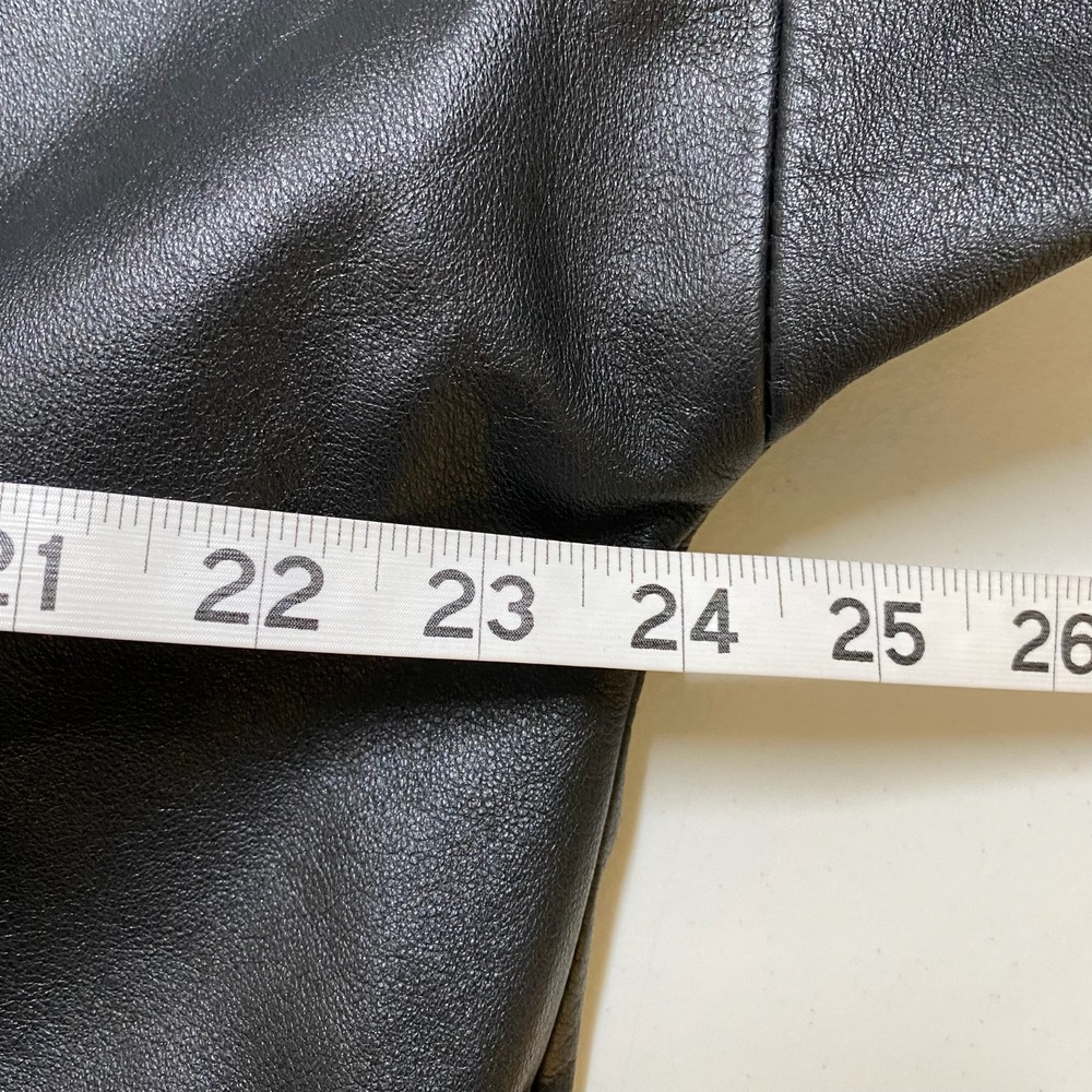 Vtg Preston & York Womens Leather Coat Size Large Petite Slouchy Chic Mob Wife - Picture 7 of 12